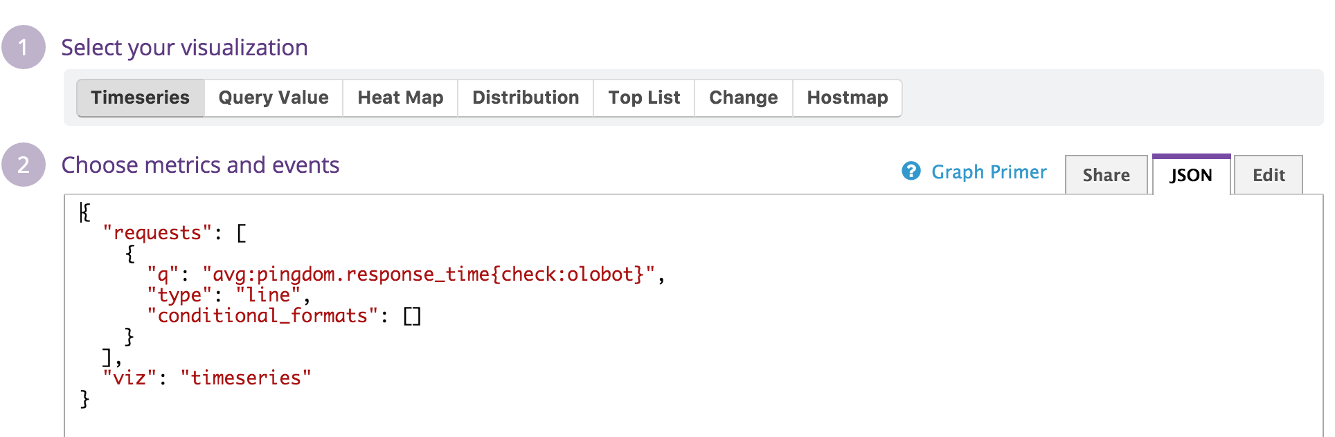 Datadog query editor